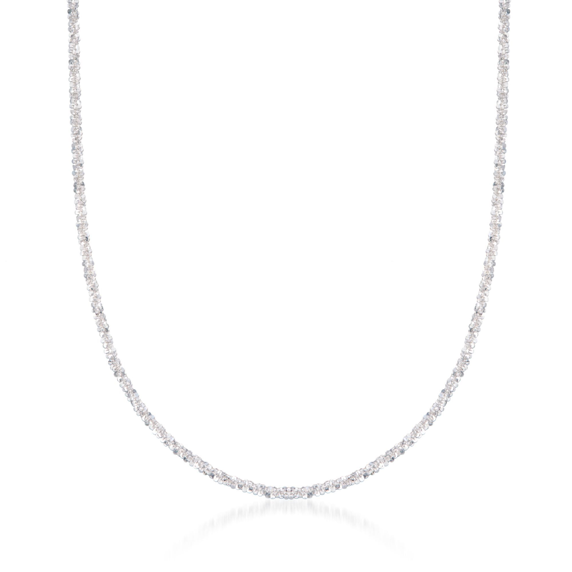 Ross-Simons Italian 2mm Sterling Silver Crisscross-Chain Necklace 